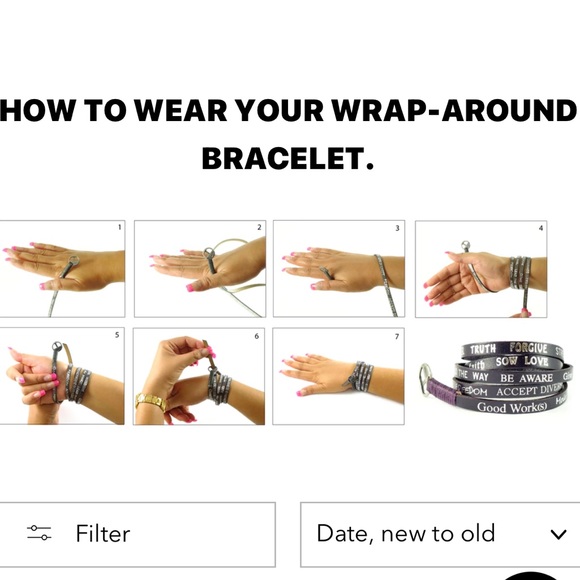 Wrap around leather bracelet - Picture 4 of 5